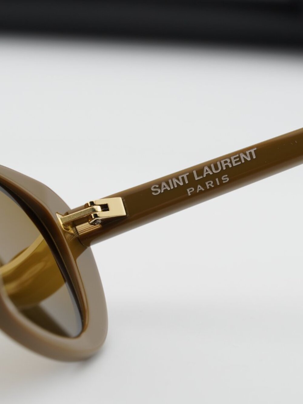 Saint Laurent SL822 003 Cat Eye Sunglasses - Licorice Brown / Khaki - Picture 5 of 11